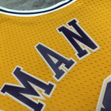 1999 LAKERS RODMAN #73 Yellow Retro Top Quality Hot Pressing NBA Jersey(圆领)