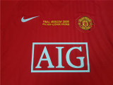 2007-2008 Man Utd home Red Retro soccer jersey(带胸前决赛字)