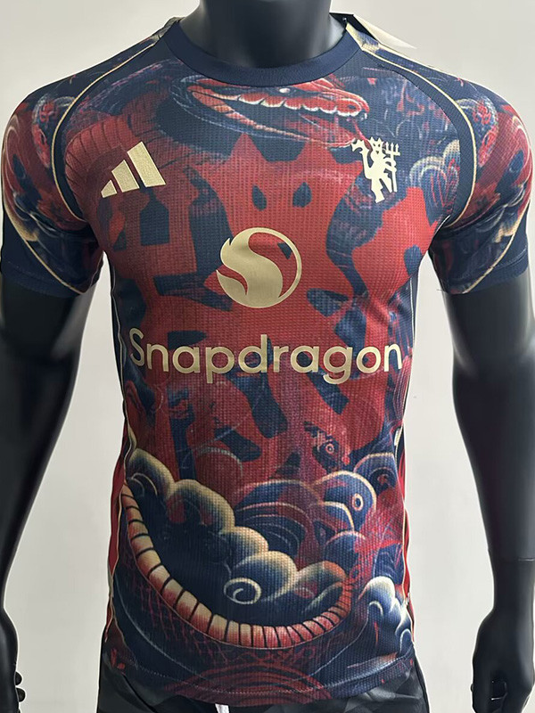 25-26 Man Utd Red Black Player Version Training shirts *蛇纹