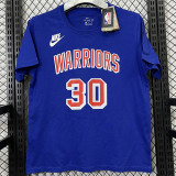 T184 Warriors CURRY #30 Blue High Quality Casual T-Shirt