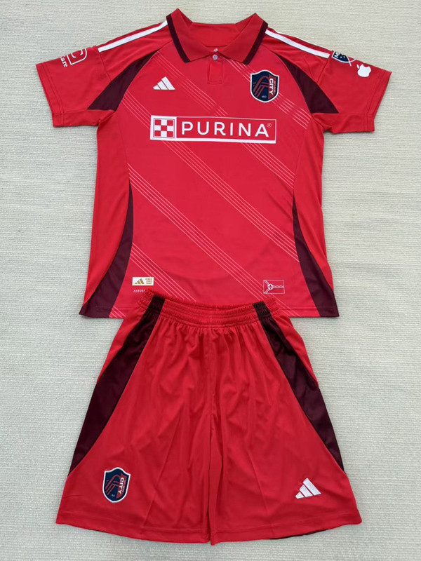 25-26 ST Louis City Home Kids Soccer Jersey *带章