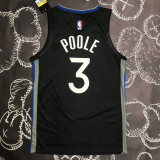 2020 Warriors POOLE #3 Black Grey Top Quality Hot Pressing NBA Jersey