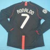 2007-2008 Man Utd Away Black long sleeve Retro soccer jersey (长袖)