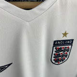 2006 England Home White Retro Soccer Jersey
