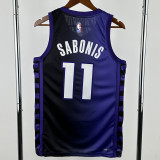 23-24 Kings SABONIS #11 Purple Top Quality Hot Pressing NBA Jersey (Trapeze Edition)飞人版