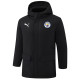 24-25 Man City Black Hooded Windbreaker Fabric Cotton Coat #G243(白彪标)