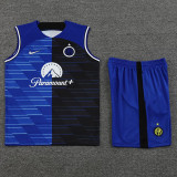 24-25 INT Blue-Black Tank top and shorts suit (条纹)