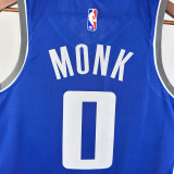 23-24 Kings MONK #0 Blue City Edition Top Quality Hot Pressing NBA Jersey