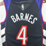 24-25 Raptors BARNES #4 Purple Retro Top Quality Hot Pressing NBA Jersey