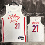 22-23 76ERS EMBIID #21 White City Edition Top Quality Hot Pressing NBA Jersey