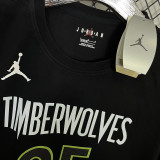 T181 Timberwolves ROSE #25 Black High Quality Casual T-Shirt