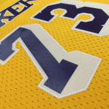 1999 LAKERS RODMAN #73 Yellow Retro Top Quality Hot Pressing NBA Jersey(圆领)