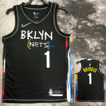 NETS BRIDGES #1 Black Top Quality Hot Pressing NBA Jersey (涂鸦)
