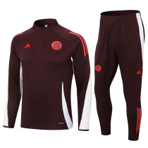 24-25 Bayern Deep Red Half Pull Tracksuit (半拉链)