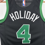 22-23 Celtics HOLIDAY #4 Black Top Quality Hot Pressing NBA Jersey (Trapeze Edition) 飞人版