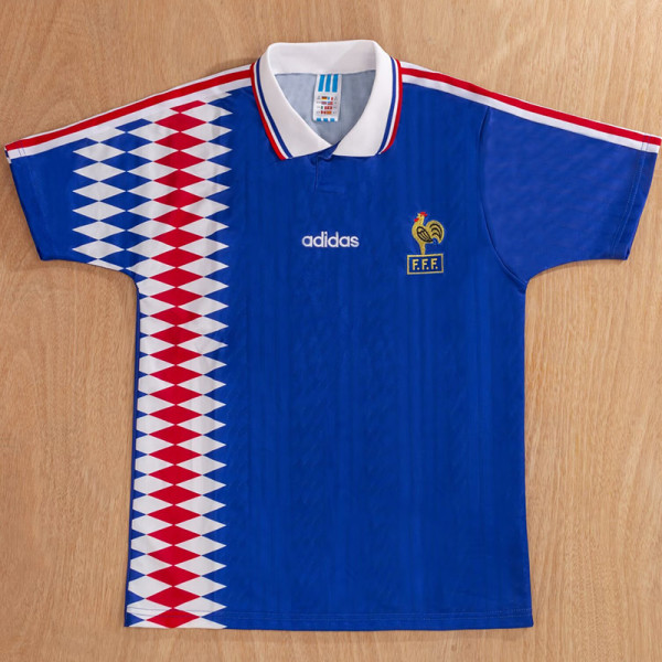 1994-1995 France Home Retro Soccer Jersey