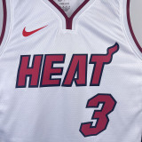 22-23 HEAT WADE #3 White Top Quality Hot Pressing NBA Jersey (V领）