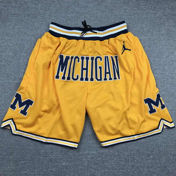 Michigan Yellow City Edition Top Quality NBA Pocket Pants * 密歇根