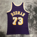 1998-99 LAKERS RODMAN #73 Purple Retro Top Quality Hot Pressing NBA Jersey(圆领）