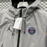 24-25 PSG Jordan Cotton Thickened warm Grey Outdoor Jackets #A805加棉冲锋衣