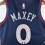 23-24 76ERS MAXEY #0 Dark Blue City Edition Top Quality Hot Pressing NBA Jersey