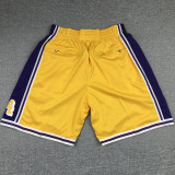 Bryant Yellow City Edition Top Quality NBA Pocket Pants *科比