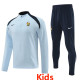 24-25 France Light blue Kids Half Pull Tracksuit (童装)(半拉链)