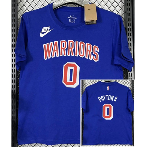 T225 WARRIORS PAYTON II #0 Blue High Quality Casual T-Shirt