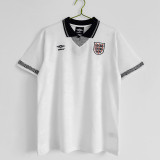 1990 England Home Retro Soccer Jersey