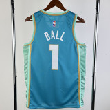 23-24 Hornets BALL #1 Blue City Edition Top Quality Hot Pressing NBA Jersey
