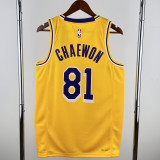 22-23 LAKERS CHAEWON #81 Yellow Top Quality Hot Pressing NBA Jersey(圆领)