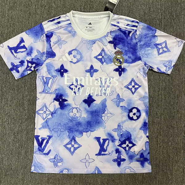 25-26 RMA White Blue Special Edition Fans Training Shirts