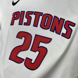 T180 Pistons ROSE #25 White High Quality Casual T-Shirt