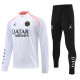 24-25 PSG White Half Pull Tracksuit (半拉链)(粉色领)