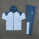 24-25 Man City Blue-Gray Hoodie Jacket Tracksuit #01