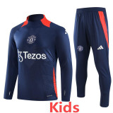 24-25 Man Utd Royal blue Kids Long Sleeve Training Tracksuit (童装)