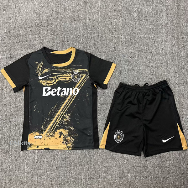 24-25 Sporting Lisbon Black Special Edition Kids Soccer Jersey