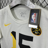 T186 Nuggets JOKIC #15 White High Quality Casual T-Shirt