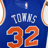 KNICKS TOWNS #32 Blue Top Quality Hot Pressing NBA Jersey