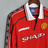 1998 Man Utd Home Long Sleeve Retro Soccer Jersey (长袖)