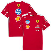 2025 F1 Ferrari Red T-Shirts Racing Suit (圆领)