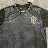 22-23 Brazil Black Fans Soccer Jersey(前底纹-灰标)