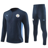 24-25 Man City Royal blue Half Pull Tracksuit (半拉链)