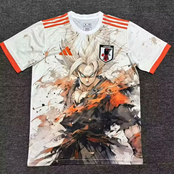 25-26 Japan White Special Edition Fans Soccer Jersey *橙白赛亚人