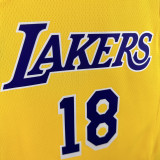 22-23 LAKERS KAZUHA #18 Yellow Top Quality Hot Pressing NBA Jersey(圆领)