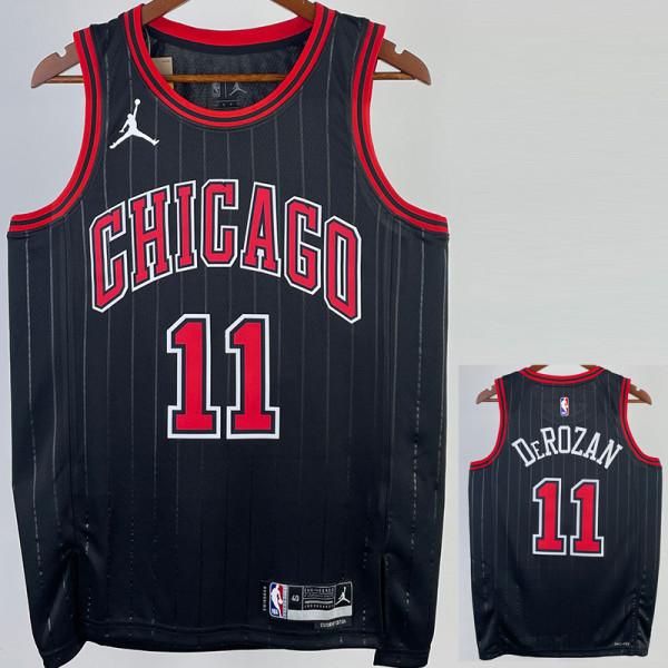 22-23 BULLS DEROZAN #11 Black Top Quality Hot Pressing NBA Jersey (Trapeze Edition) 飞人版