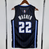 22-23 Magic WAGNER #22 Black Away Top Quality Hot Pressing NBA Jersey（黑色条纹）