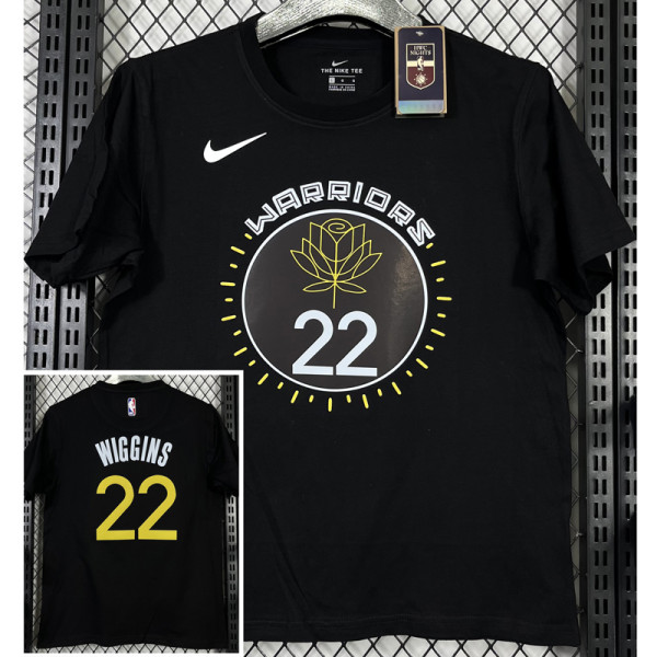 T224 WARRIORS WIGGINS #22 Black High Quality Casual T-Shirt