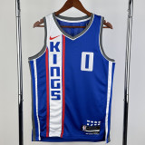 23-24 Kings MONK #0 Blue City Edition Top Quality Hot Pressing NBA Jersey
