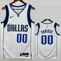 22-23 Dallas Mavericks CHRISTIE #00 White Top Quality Hot Pressing NBA Jersey(V领)